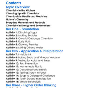 Applications Of Chemistry In Everyday Life Worksheet Activity Booklet