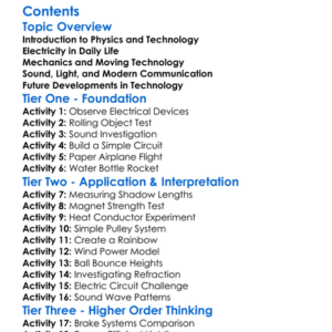 Applications Of Physics In Technology Worksheet Activity Booklet