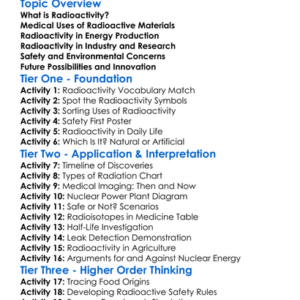 Applications Of Radioactivity Worksheet Activity Booklet