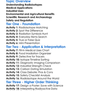 Applications Of Radioisotopes Worksheet Activity Booklet