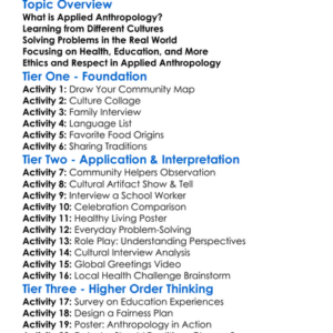 Applied Anthropology Worksheet Activity Booklet