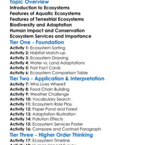 Aquatic Vs Terrestrial Ecosystems Worksheet Activity Booklet