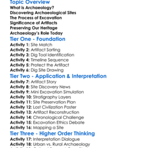 Archaeological Sites And Excavation Worksheet Activity Booklet