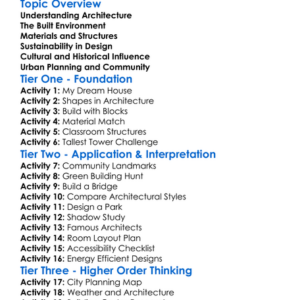 Architecture And Built Environments Worksheet Activity Booklet