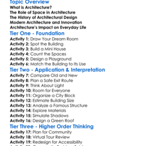 Architecture And Space Worksheet Activity Booklet