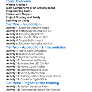 Arduino Project Basics Worksheet Activity Booklet