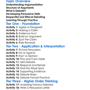 Argumentation And Debate Worksheet Activity Booklet