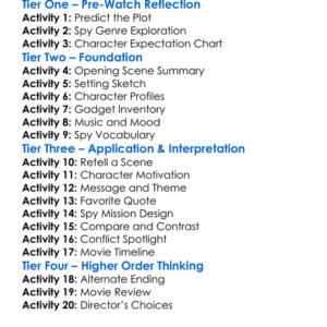 Argylle 2024 Worksheet Activity Booklet