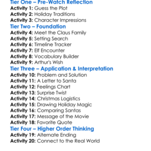 Arhur Christmas Worksheet Activity Booklet