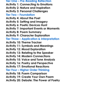 Ariel Sylvia Plath Worksheet Activity Booklet