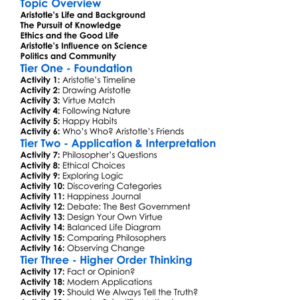 Aristotles Philosophy Worksheet Activity Booklet