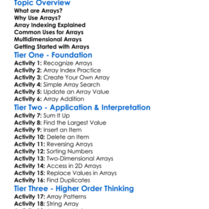 Arrays Worksheet Activity Booklet