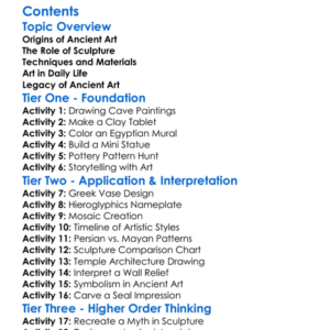 Art And Sculpture In Ancient Civilizations Worksheet Activity Booklet