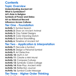 Art And Symbolism In Ancient Societies Worksheet Activity Booklet