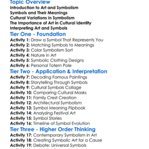 Art And Symbolism In Culture Worksheet Activity Booklet