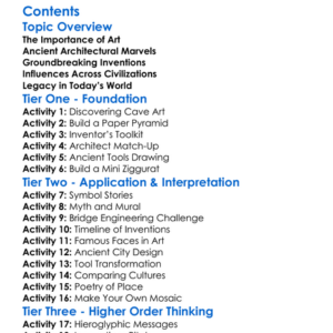 Art Architecture And Inventions Of The Ancient World Worksheet Activity Booklet