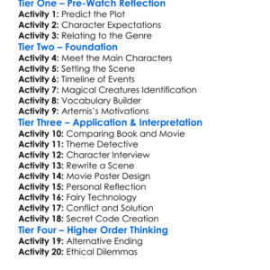 Artemis Fowl Worksheet Activity Booklet