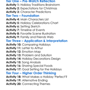 Arthurs Perfect Christmas 2000 Worksheet Activity Booklet