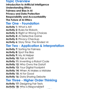 Artificial Intelligence Ethics Worksheet Activity Booklet