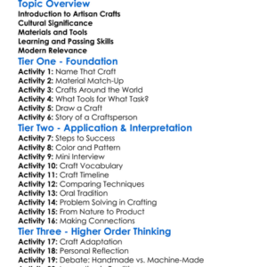 Artisan Crafts And Traditional Skills Worksheet Activity Booklet