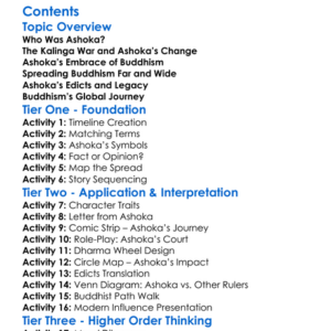 Ashoka And The Spread Of Buddhism Worksheet Activity Booklet