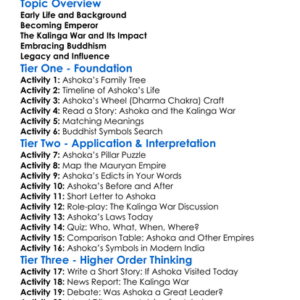 Ashoka The Great Worksheet Activity Booklet