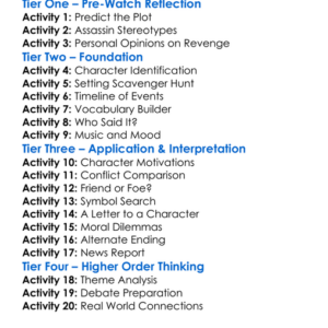 Assassination Games 2011 Worksheet Activity Booklet