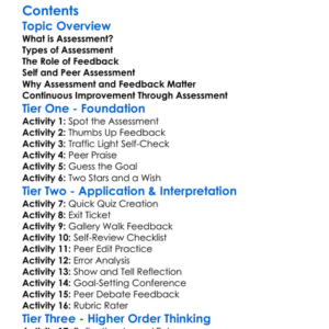 Assessment And Feedback Strategies Worksheet Activity Booklet