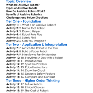 Assistive Robotics Worksheet Activity Booklet