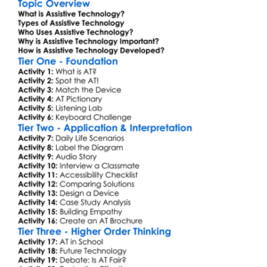 Assistive Technology Worksheet Activity Booklet