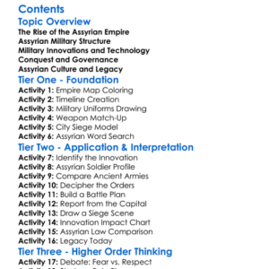 Assyrian Empire And Military Innovations Worksheet Activity Booklet