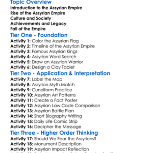 Assyrian Empire Worksheet Activity Booklet