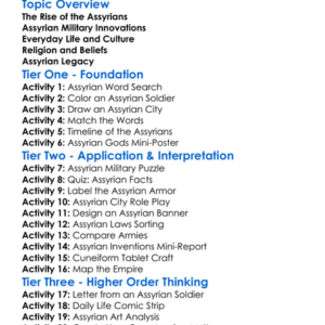 Assyrian Military And Culture Worksheet Activity Booklet