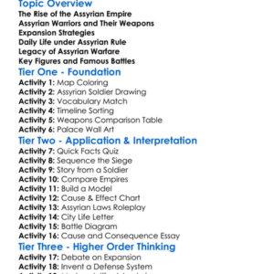 Assyrian Warfare And Expansion Worksheet Activity Booklet