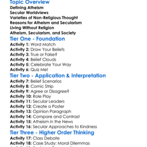 Atheism And Secular Worldviews Worksheet Activity Booklet
