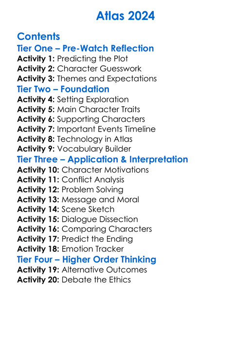 Atlas 2024 Worksheet Activity Booklet