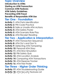 Atm Use And Safety Worksheet Activity Booklet