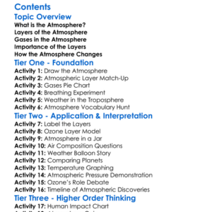 Atmosphere Structure And Composition Worksheet Activity Booklet