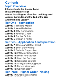 Atomic Bomb And End Of World War Ii Worksheet Activity Booklet