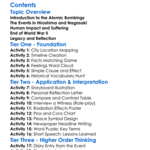 Atomic Bombings Of Hiroshima And Nagasaki Worksheet Activity Booklet