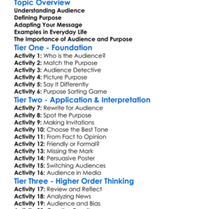 Audience And Purpose Worksheet Activity Booklet