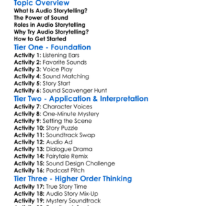 Audio Storytelling Worksheet Activity Booklet