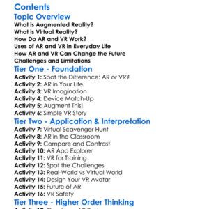 Augmented And Virtual Reality Introductions Worksheet Activity Booklet