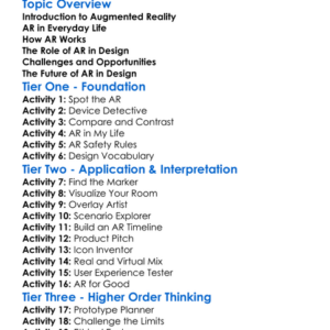 Augmented Reality Ar In Design Worksheet Activity Booklet