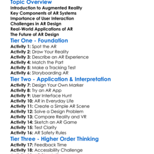 Augmented Reality Design Basics Worksheet Activity Booklet