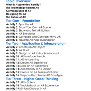 Augmented Reality Design Worksheet Activity Booklet
