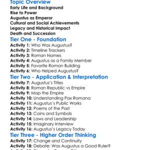 Augustus Caesar Worksheet Activity Booklet