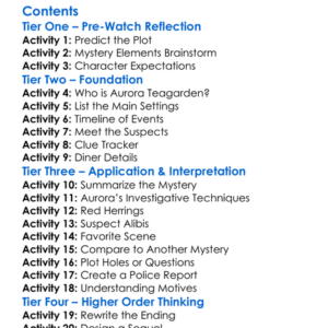 Aurora Teagarden Mysteries Death At The Diner 2024 Worksheet Activity Booklet