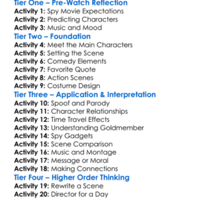 Austin Powers In Goldmember 2002 Worksheet Activity Booklet