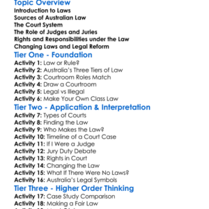 Australias Legal System Worksheet Activity Booklet